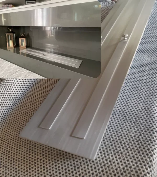 Queimador P. Lareira Ecológica 100 cm 1 m 2 Bocas Inox Escovado - Imagem 2