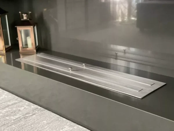 Queimador P. Lareira Ecológica 100 cm 1 m 2 Bocas Inox Escovado