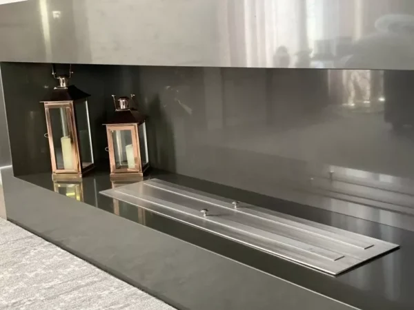 Queimador P. Lareira Ecológica 100 cm 1 m 2 Bocas Inox Escovado - Imagem 4