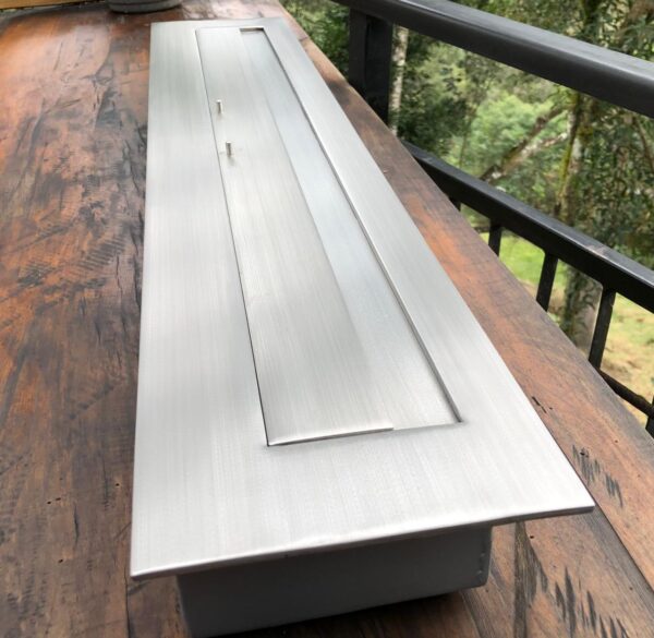 Queimador 5mm inox 304 escovado 90cm Tampa deslizante - Imagem 5