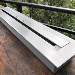 Queimador 5mm inox 304 escovado 100cm Tampa deslizante