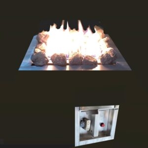 Lareira Externa a Gás Inox 304 quadrada - Pit Fire 45cm x 45cm