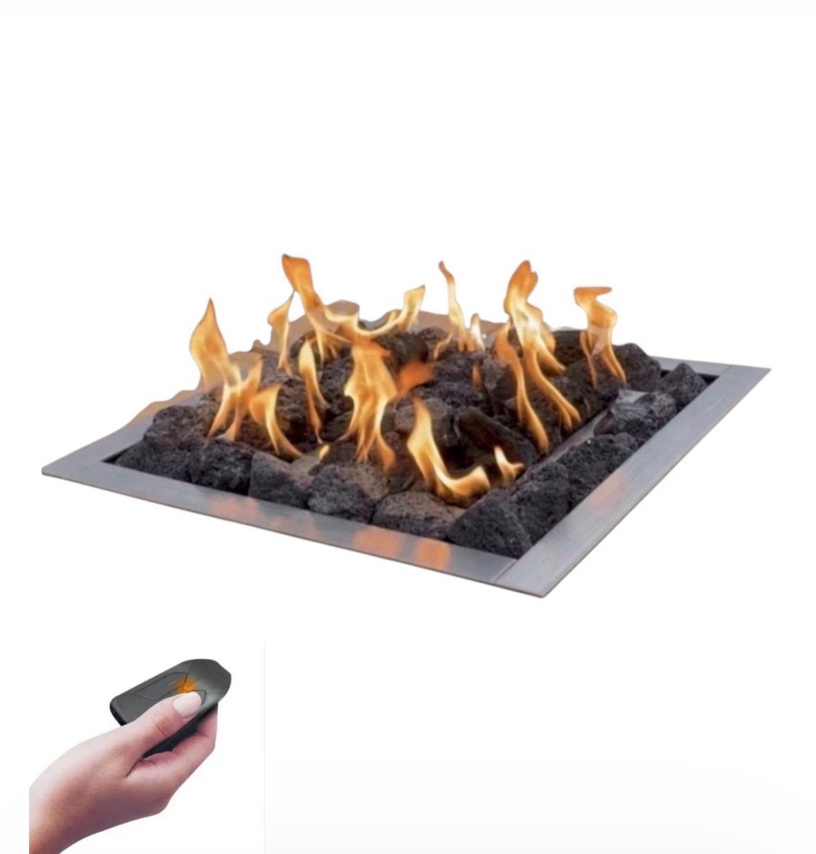 Lareira Externa Controle Remoto a Gás Inox 304 quadrada - Pit Fire 60cm x 60cm - Imagem 2