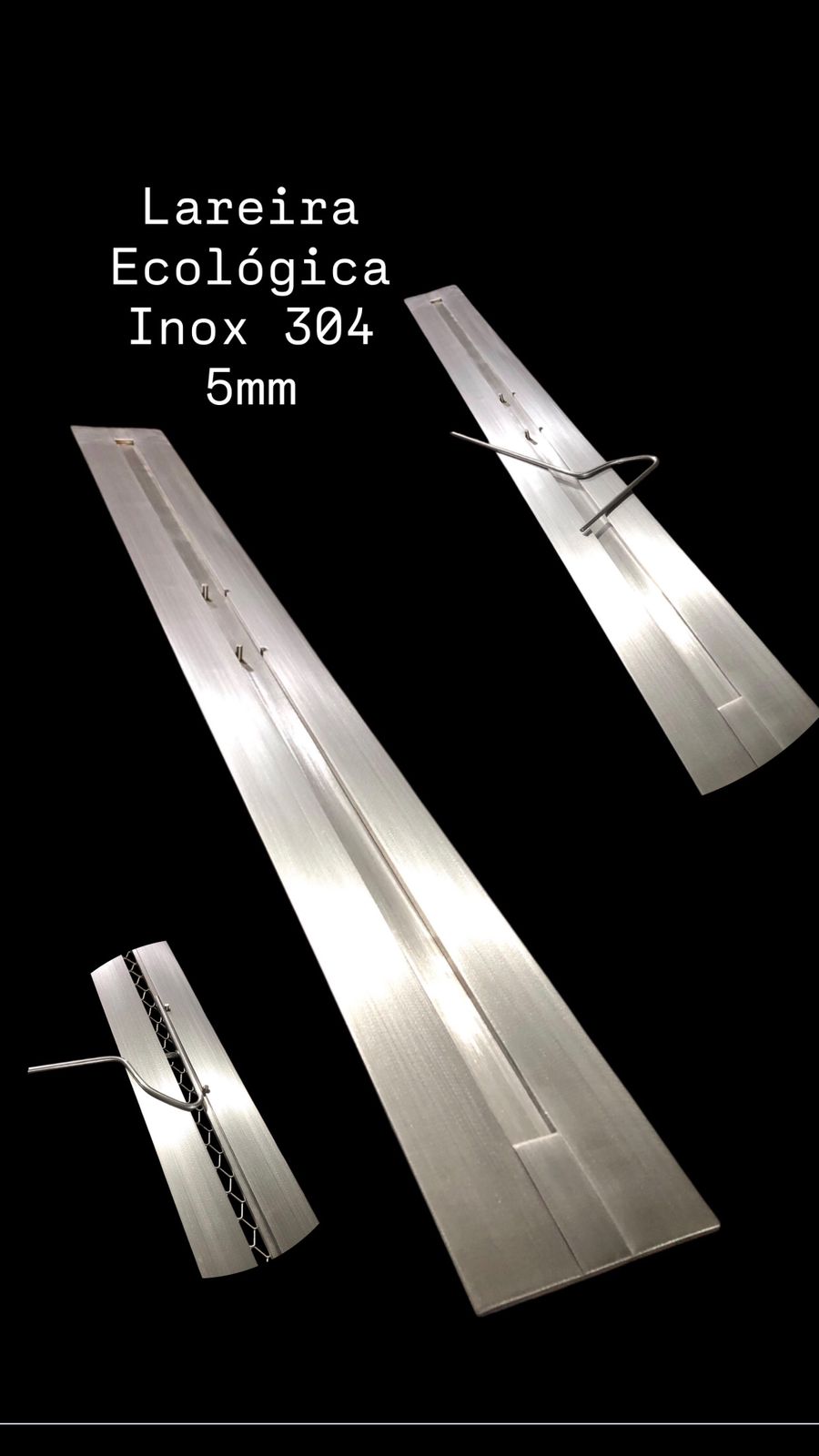 Queimador Ecológico 120cm Luxo Inox 304 5mm / Tampa Embutida
