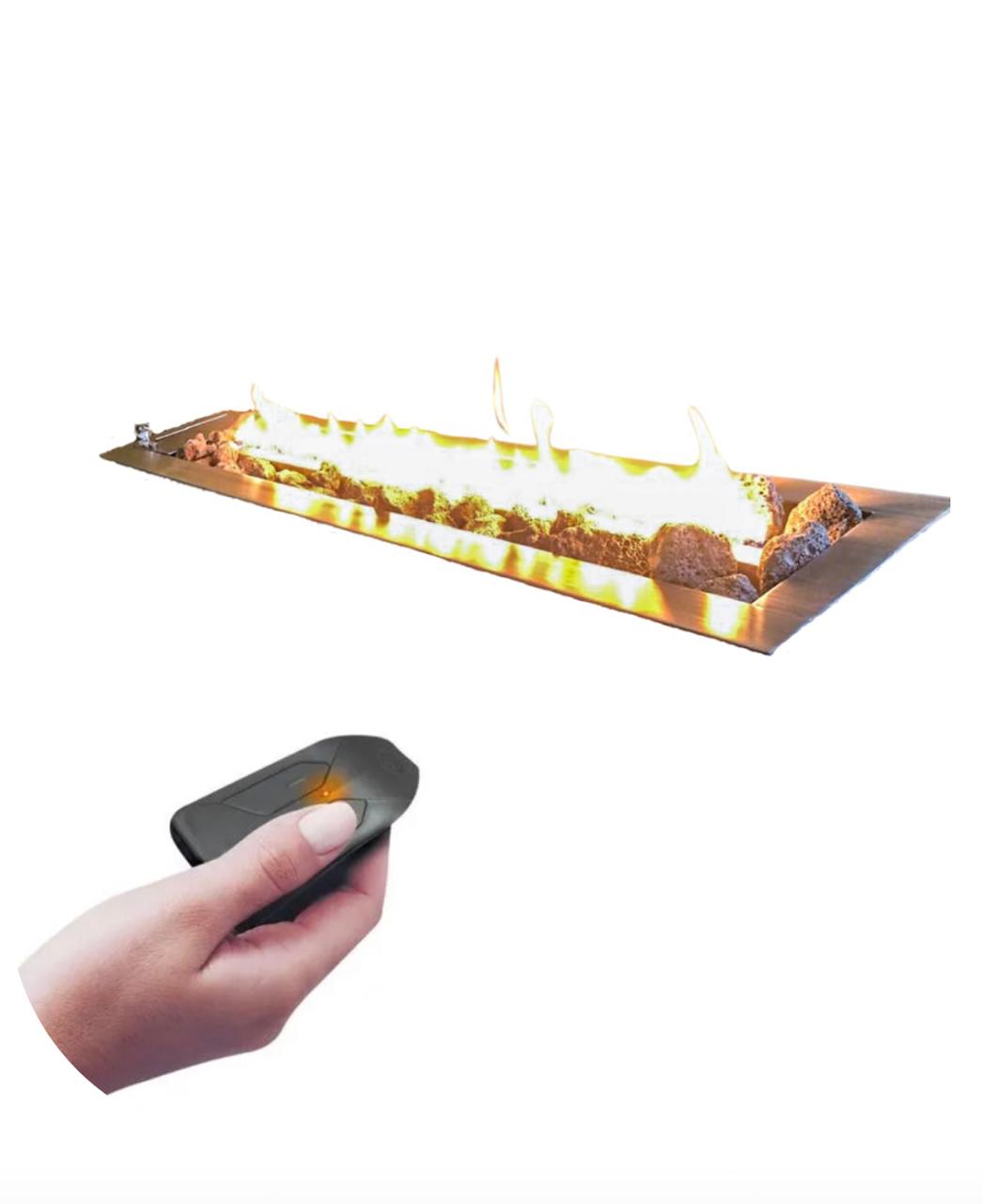 Lareira a Gás Inox 110cm com Controle Remoto + Pedras Vulcânicas - Imagem 7