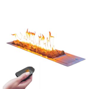 Lareira a Gás Inox 160cm com Controle Remoto + Pedras Vulcânicas