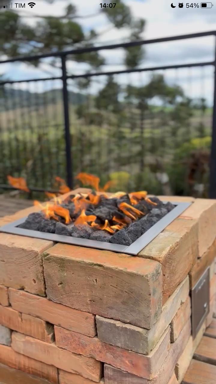 Lareira Externa a Gás Inox 304 quadrada - Pit Fire 60cm x 60cm - Imagem 3