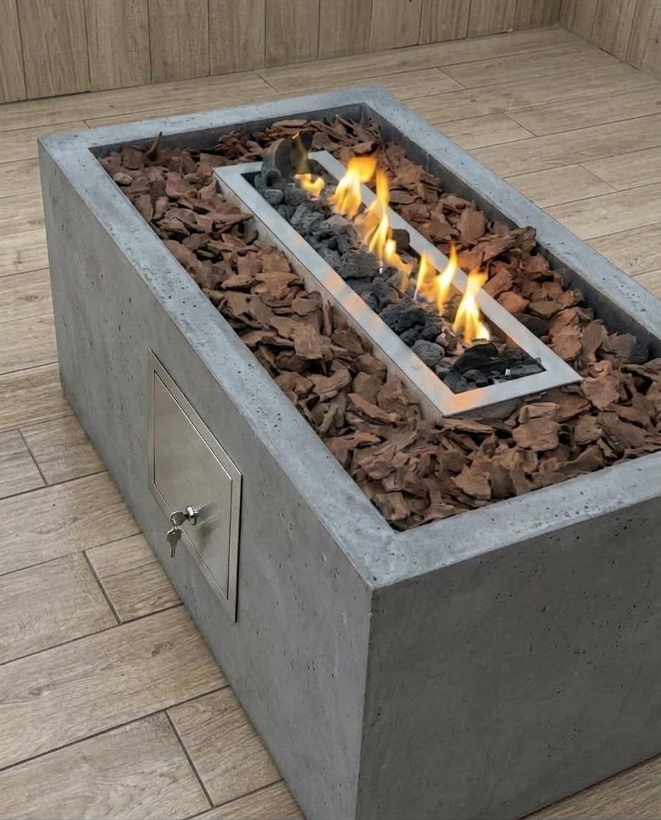Lareira a Gás Inox 80cm com Pedras Vulcânicas + Tampa Fire Pit - Imagem 5